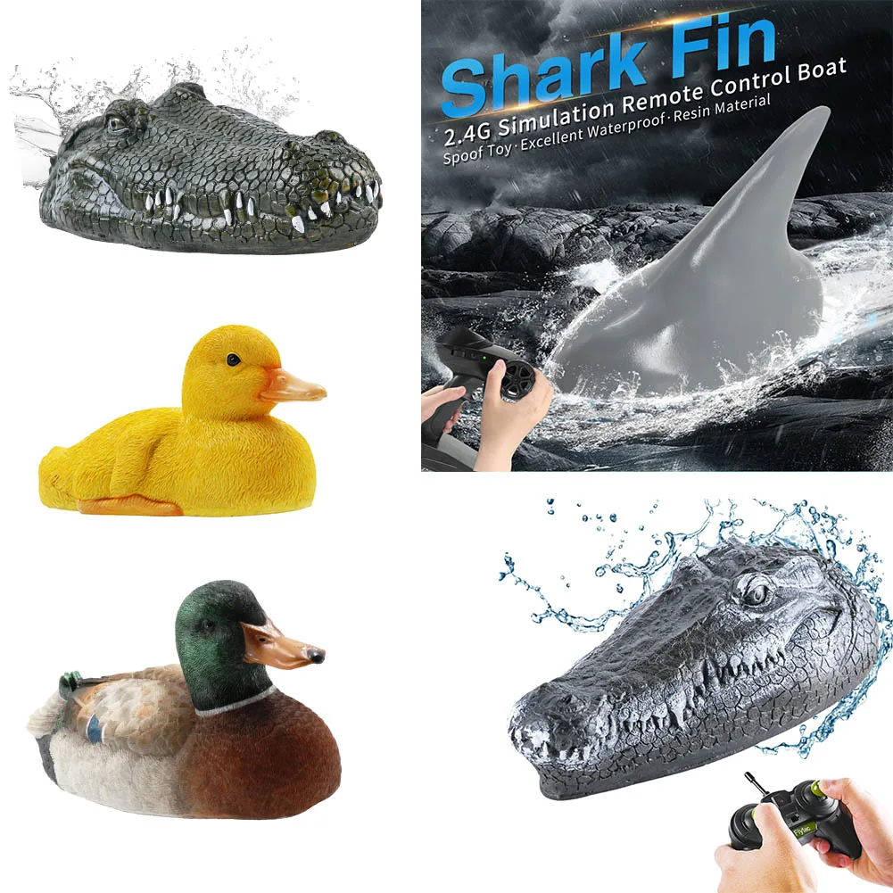 

Flytec V002 2.4GHZ Electric RC Boat Interesting Simulation Crocodile Head Duck Shark Watercraft Kids Model Children Fun Toy Ship