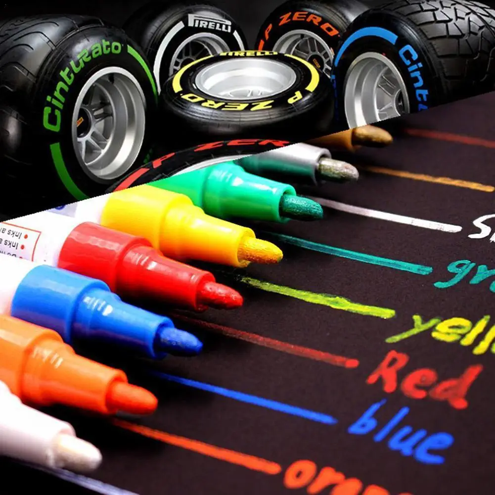

1 Piece Car Paint Pen Waterproof Car Wheel Tire Oily Painting Mark Pen Auto Rubber Tyre Tread CD Metal Permanent Paint Marker