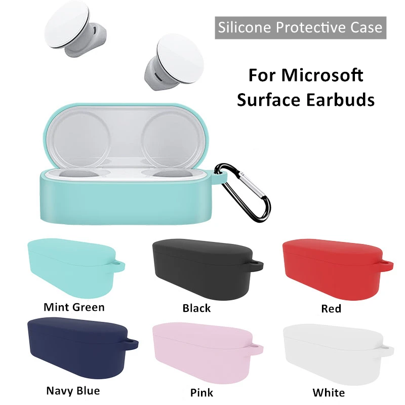 Funda de silicona suave para auriculares inalámbricos, carcasa protectora de piel para Microsoft Surface, caja de carga