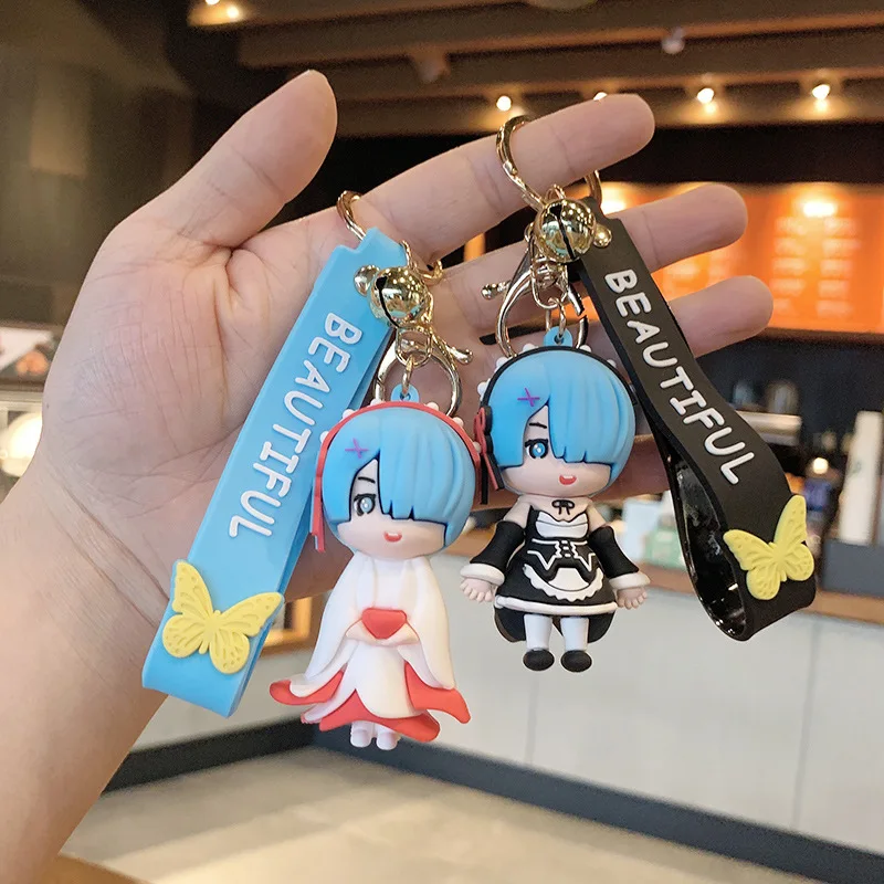 

Re:Life in A Different World From Zero Ram Rem Servant Suit Version Figure Doll PVC Collection Model Toys Keychain Keyring