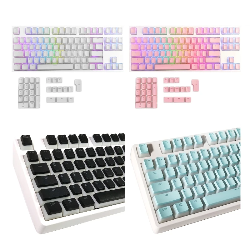 

53 куб. См двухцветные RGB прозрачные колпачки для клавиш PBT XDA высота пудинг OEM колпачок для клавиш 116 клавиш