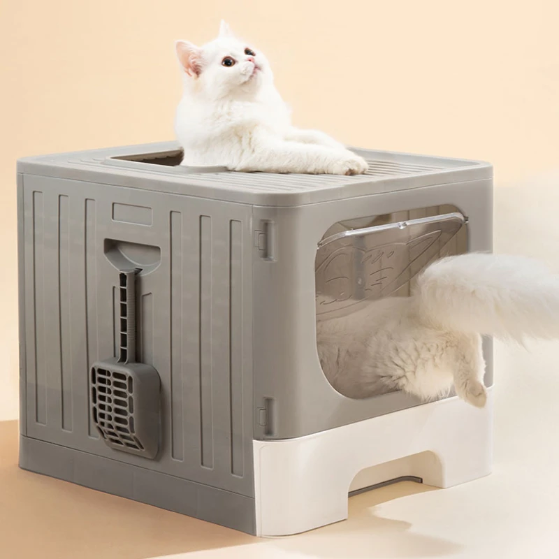 

Automatic Sandbox Cat Bedpans Big Enclosed Toilet Deodorization Cat Bedpans Leak Proof Covered Kedi Tuvaleti Smart Litter QF50CB