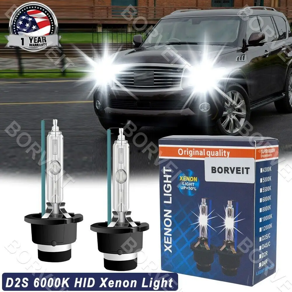 

2 шт., белые Ксеноновые лампы D2S для Infiniti QX4 1999-2003