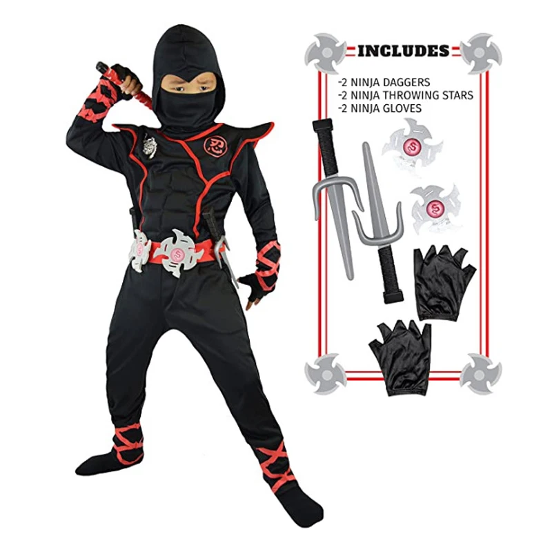 

Boys Girls Kids Ninjia Cosplay Costumes Set Birthday Gift