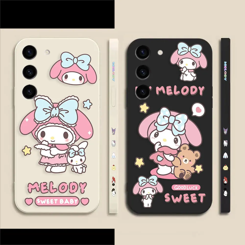 

Anime Cartoon My Melody Phone Case For Samsung Galaxy S23 S22 S21 S20 FE S11 S11E S10 S9 S30 Ultra Plus 4G 5G Colour Liquid Case