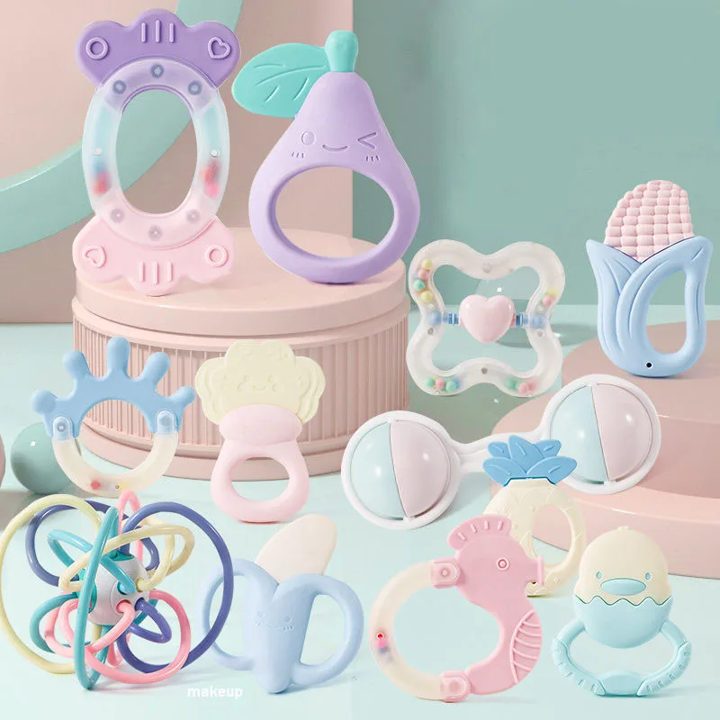 

0-3 Years Newborn Baby Safe Teething Hand Bell Early Educational Toy Baby Games Rattle Toys-40