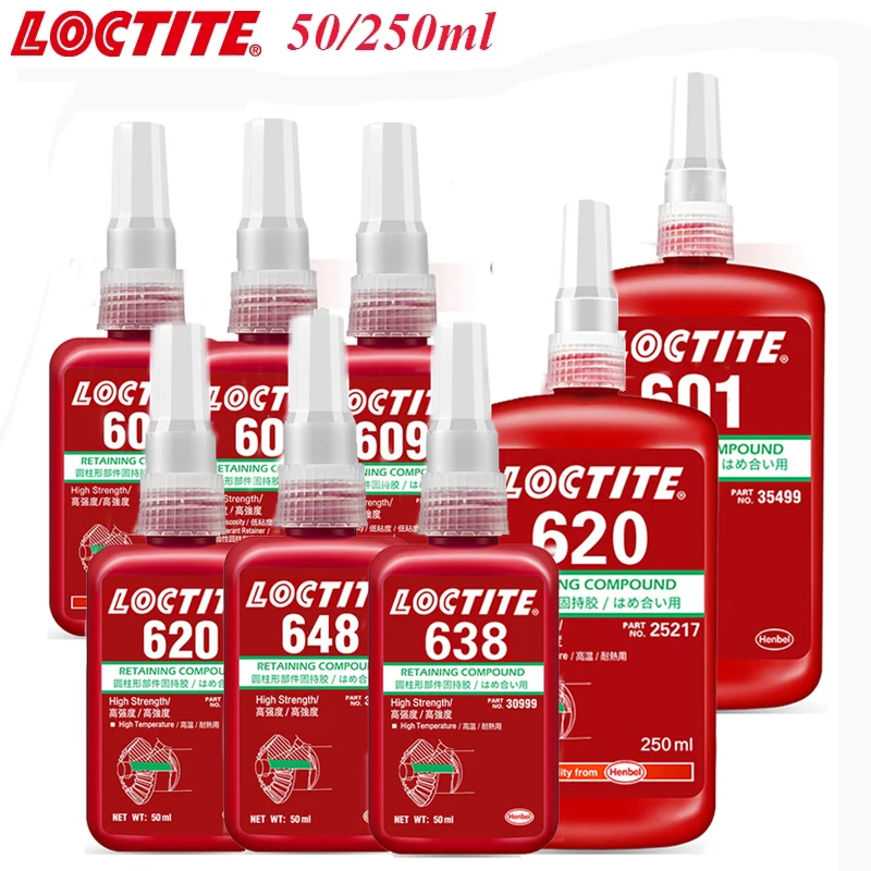 50ml 250ml Loctite 601 638  680 Cylindrical Parts Holding Glue 641 648 620 High Strength Temperature Bearing Fastening Adhesive