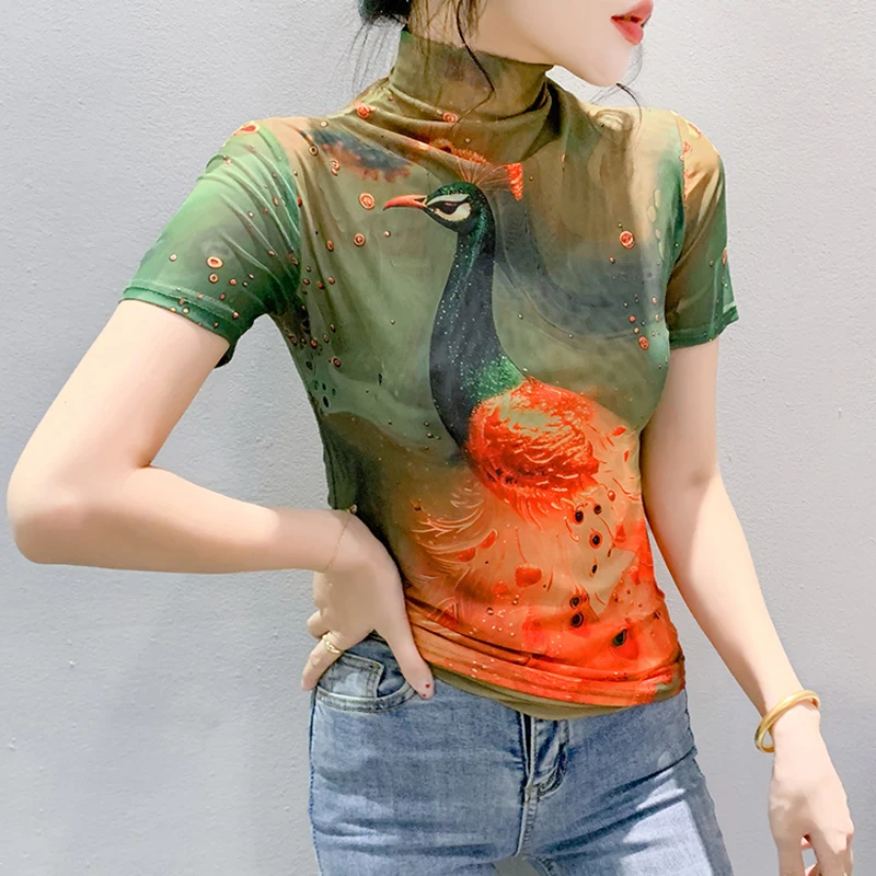 Уличная одежда в европейском стиле футболка для женщин модные топы с принтом