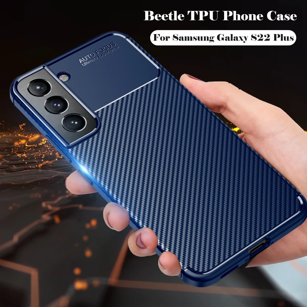 

For Samsung Galaxy S22 Ultra Carbon Fiber Phone Case For Samsung Galaxy S22 Plus Four Corners Reinforced Anti-drop Armor cover