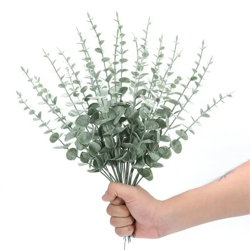 

1pcs Artificial Eucalyptus Leaves Green Fake Plant Branches for Wedding Party Outdoor Home Garden Table Decoration Wreath