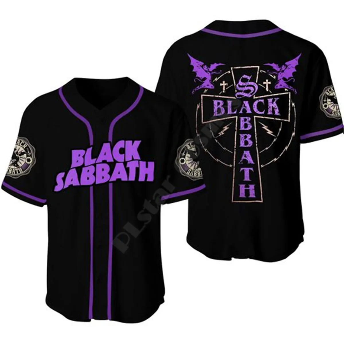 

Black Sabbath Baseball Jersey Shirt Baseball Shirt 3D Printed Men's Shirt Casual Shirts hip hop Tops