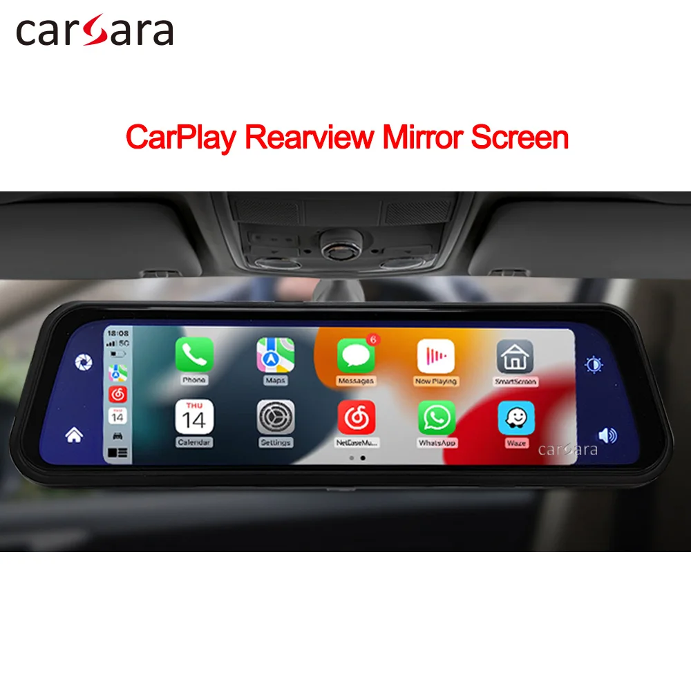 Car DVR Rearview Mirror Screen Wireless CarPlay Display Android Auto Monitor Dash Camera Recorder Navigation Device for Trucks