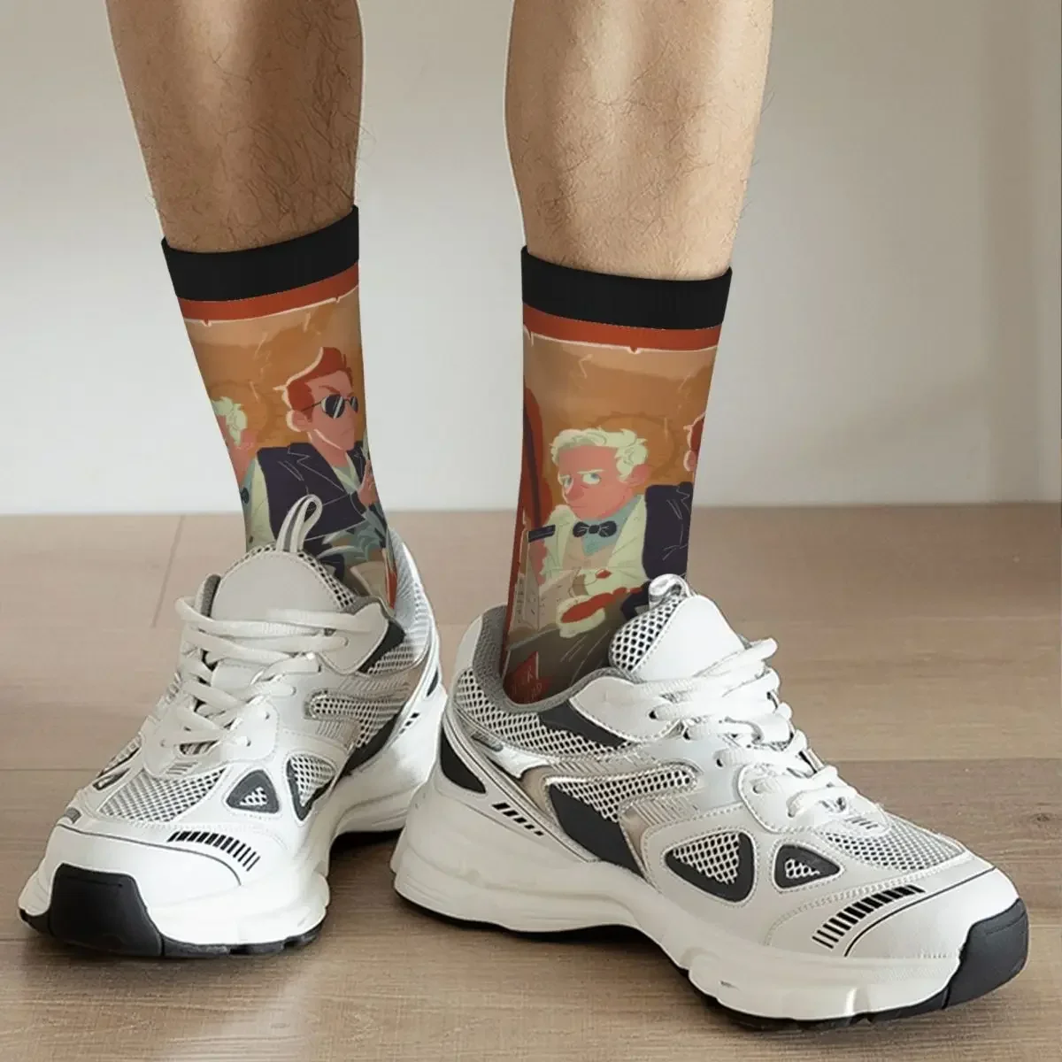Носки Good Omens для мужчин и женщин модные носки Crowley and Aziraphale новинка весна-лето