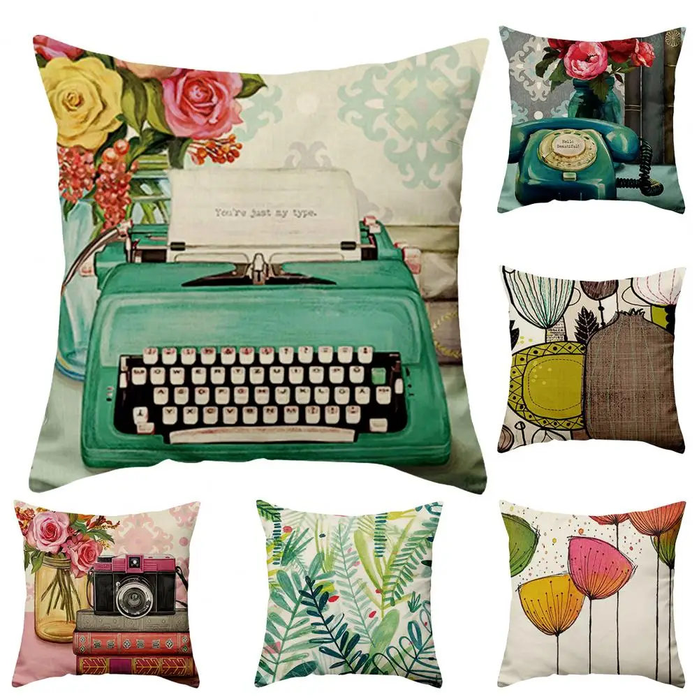 

Faux Linen Throw Pillow Cover Home Decorative Pillowcase for Sofa Cafe Modern Solid Color Cushion Cover Square Pillow Case