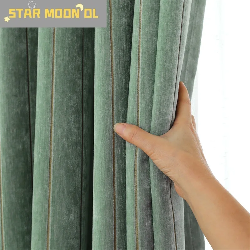 

Nordic minimalist chenille curtains shading living room bedroom windshield thickening light luxury shading sound insulation 2022