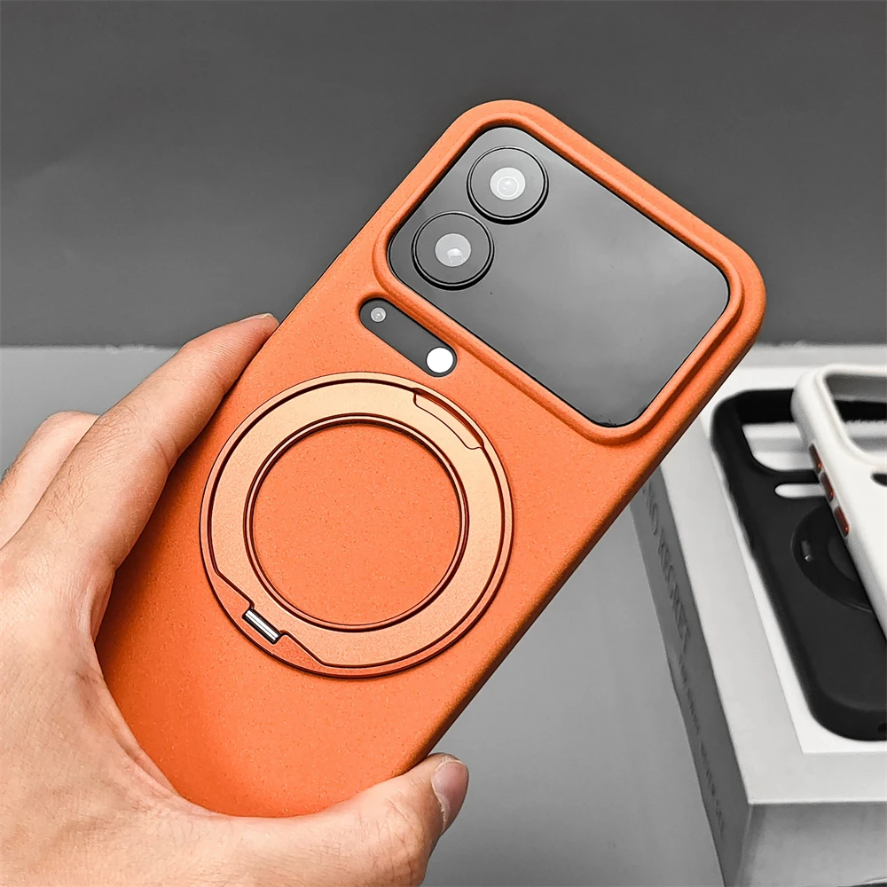 Фото 360 °   Чехол с вращающимся кольцом-подставкой и текстурой песка для Xiaomi Mi 17 Pro Max Poco F8 Ultra, магнитный, с поддержкой беспроводной зарядки №4