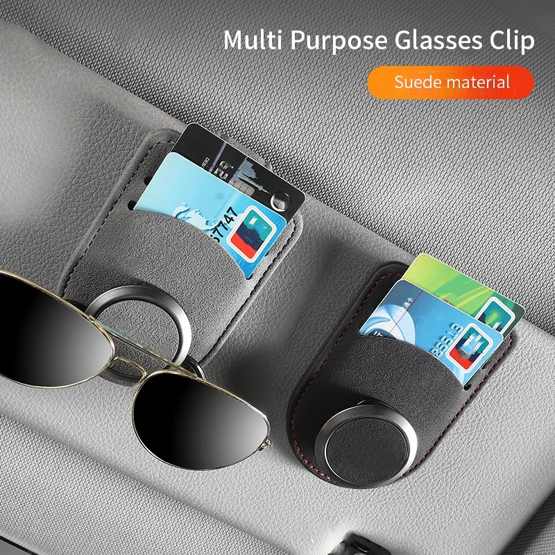 Car Glasses Case Adhesive Eyeglasses Holder Card Ticket Case Auto Interior  Parts