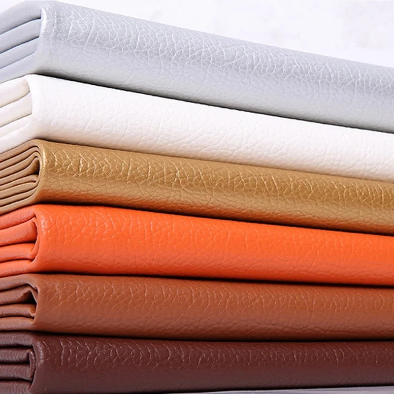 

1Pc 100*140cm Litchi PU Leatherette Faux Leather Fabric Synthetic For Sewing Bow Bag Brooches Sofa Car DIY Hademade Material