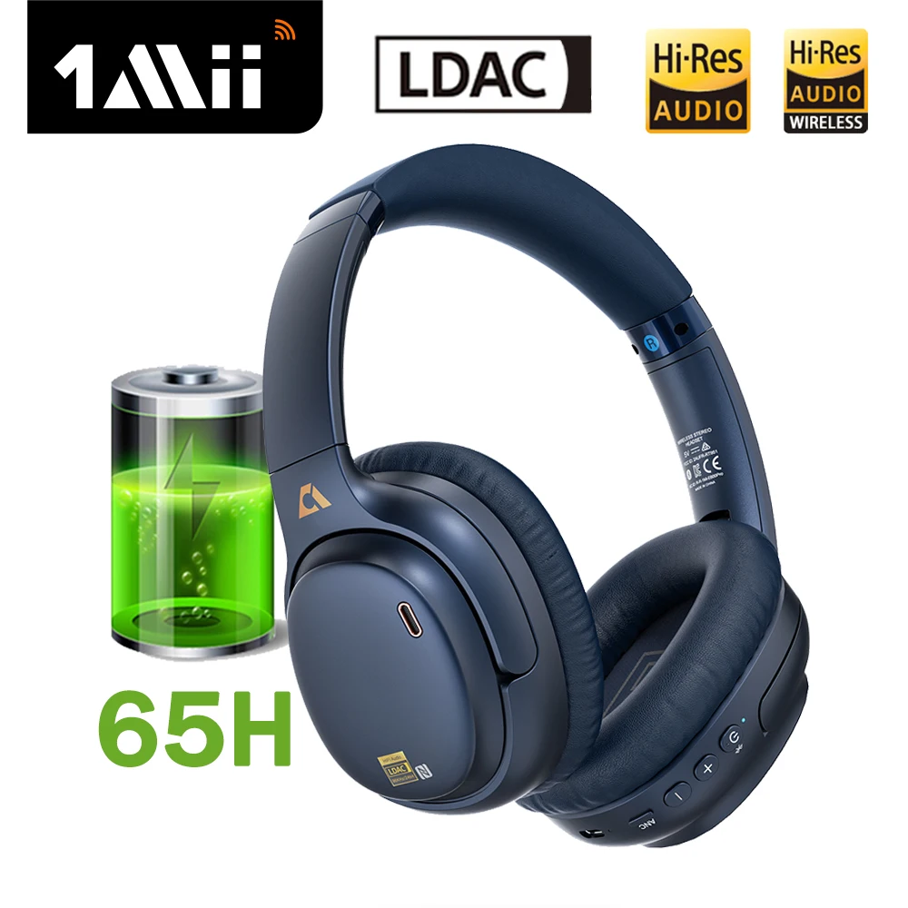 1Mii E700 【 23 новый продукт 】беспроводные Bluetooth-наушники LDAC без потерь музыки ANC активное шумоподавление HiFi Качество звука 65H