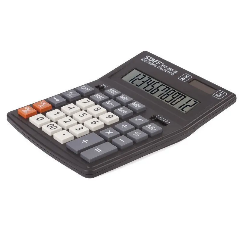 Calculator desktop staff plus stf-333 (200x154mm) 12 bit dual power 250415 | Канцтовары для офиса и дома