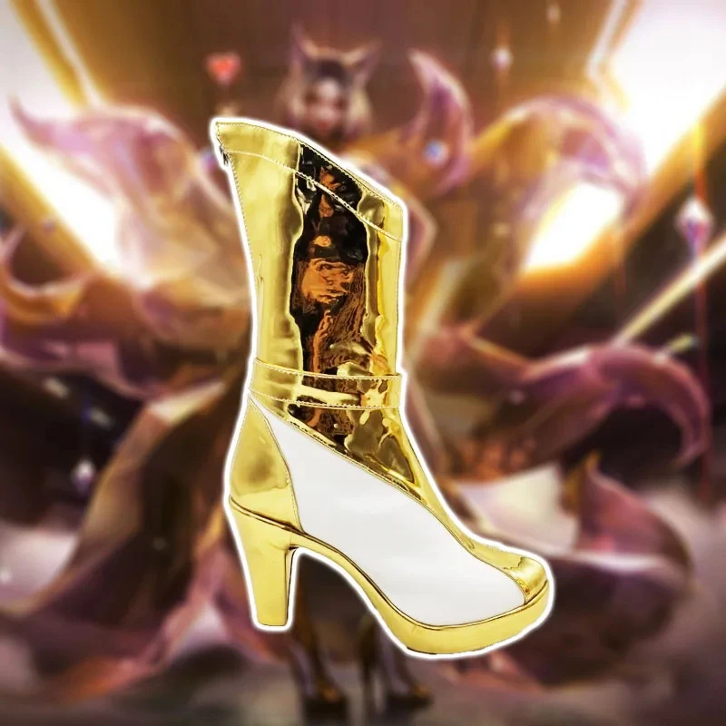 Фото Обувь для косплея Cosroad LOL KDA Ahri, женские золотые ботинки Kaisa Prestige Edition gf;.9 №1