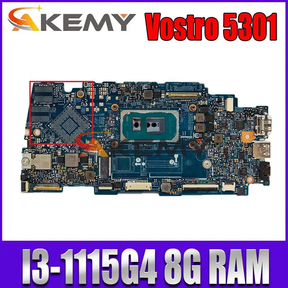 

For Dell Vostro 5301 Laptop Motherboard With I3-1115G4 CPU 8GB-RAM 2W1D5 19765-1 Mainboard CN-071W1W 71W1W 100% Fully Tested