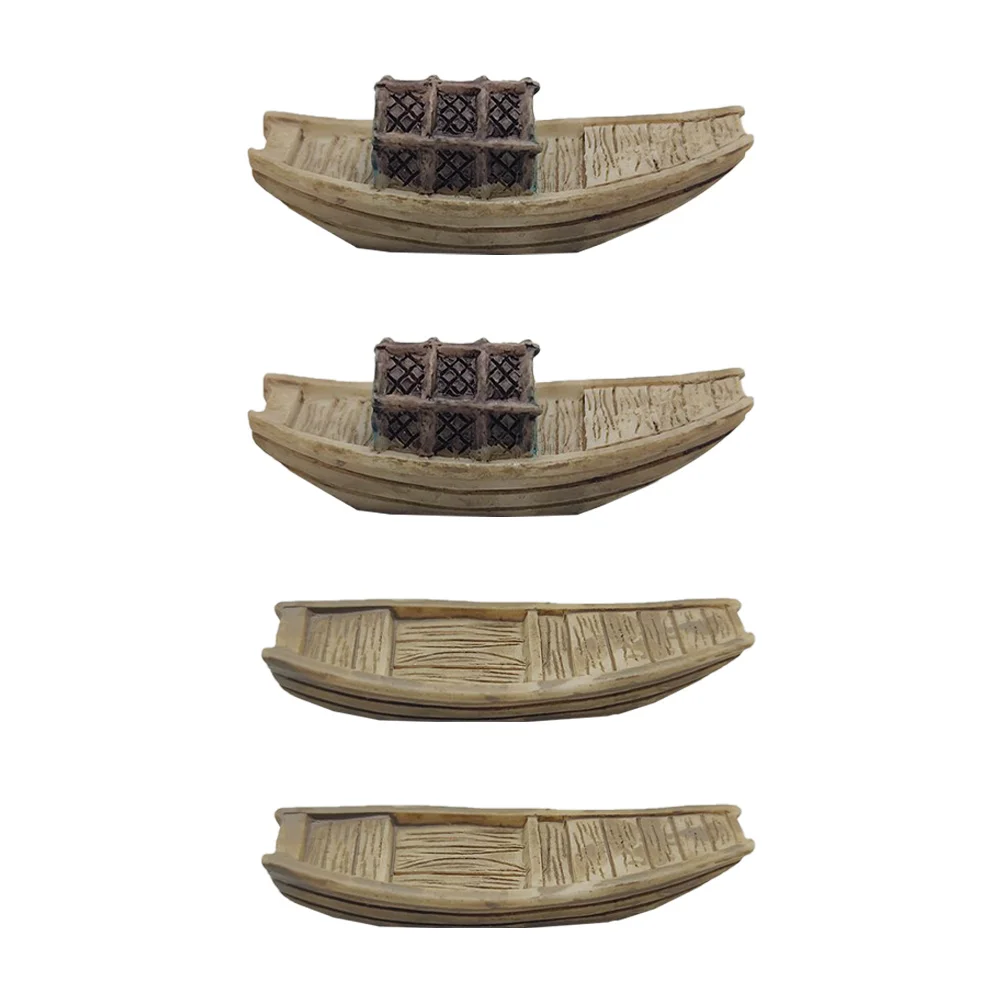 

Boat Miniature Mini Ship Ornament Beach Figurine Model Chinese Sailing Accessories Decor Wooden Sailboat Canoe Decoration Statue