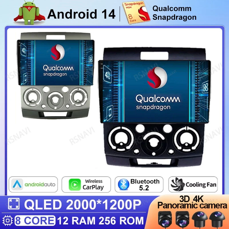 Автомобильное радио Android 14 для Ford Everest Ranger Mazda BT50 BT-50 2006 2007-2010 DVD 2DIN DSP Стерео