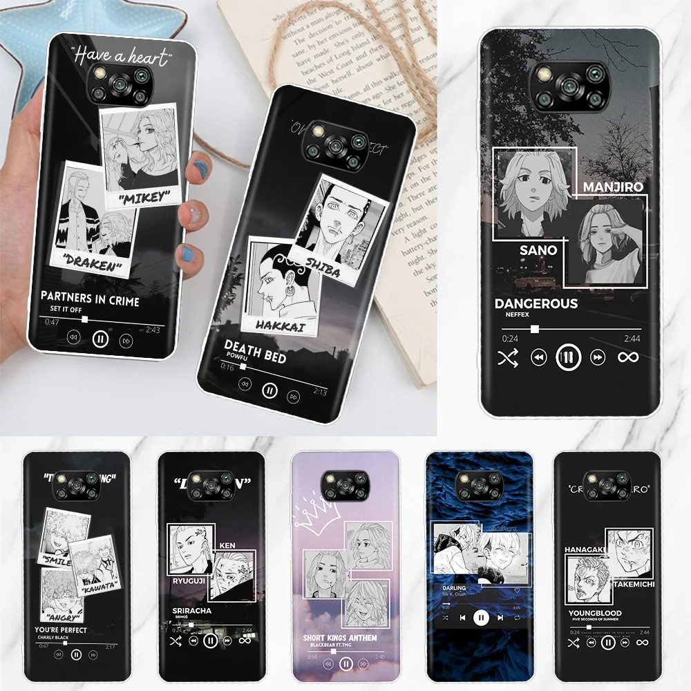 

Tokyo Revengers Sano Manjiro Case Coque For Xiaomi Poco X3 Pro F3 M3 F1 X3 NFC M2 Mi 11 Lite 11 Ultra Note 10 Pro 9T Cover Funda
