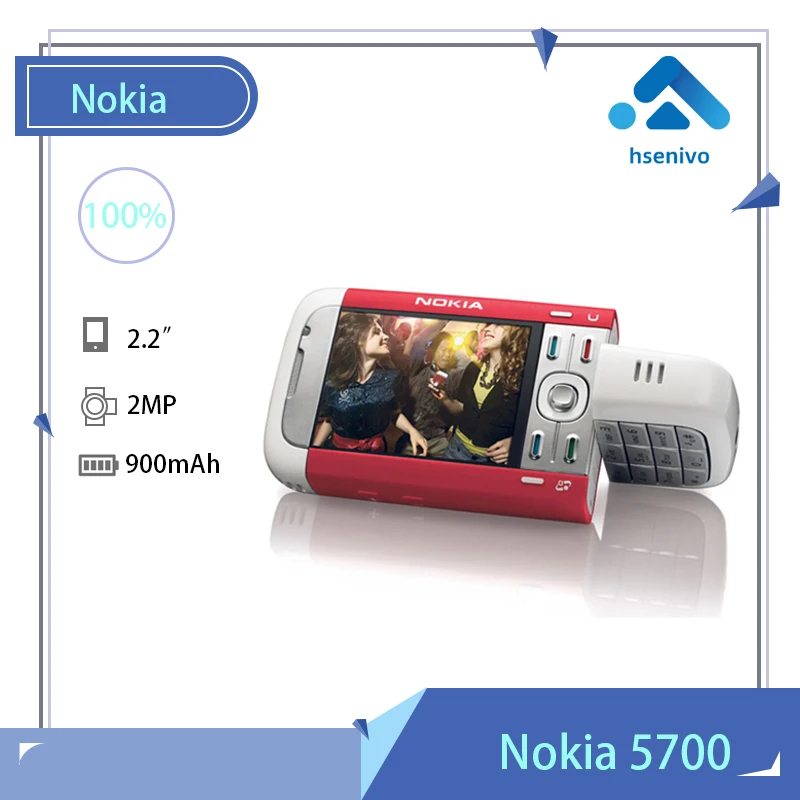 

Nokia 5700 Refurbished-Original unlocked Nokia 5700XM phone 2.2' 3G 2.0MP FM Radio Symbian 9.2 phone Free shipping