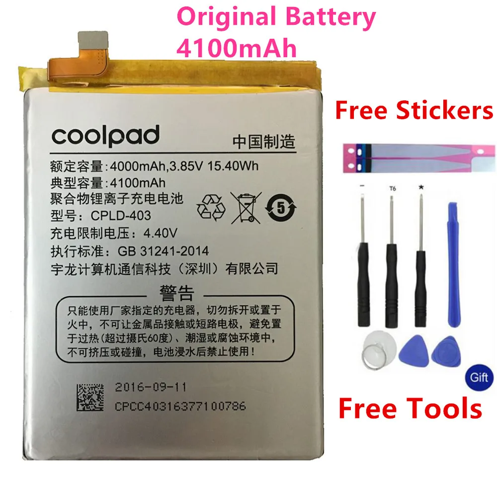 

Original CPLD-403 Real 4100mAh Battery For Letv LeEco Coolpad Cool1 Cool 1 Dual C106 C106-7 C106-9 Cell Phone Batteries+Tool