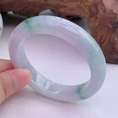 

zheru jewelry natural light green flower Burmese jadeite 54mm-64mm bracelet elegant princess jewelry gift mother to girlfriend g