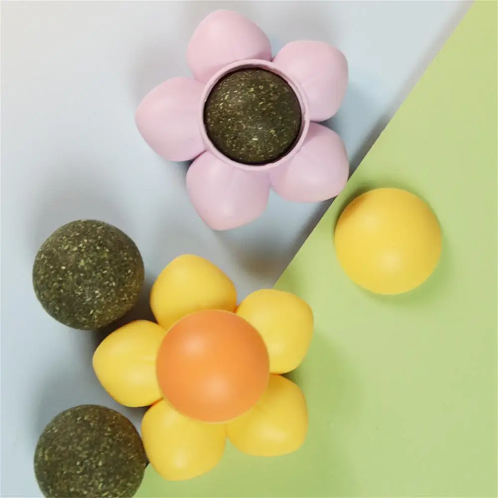 

Kitten Toys Cat Ball Rotating Mint Ball colorful flower Catnip BallVariety Pack-Pet Cat Toy Ball Cat Supplies 1Piece