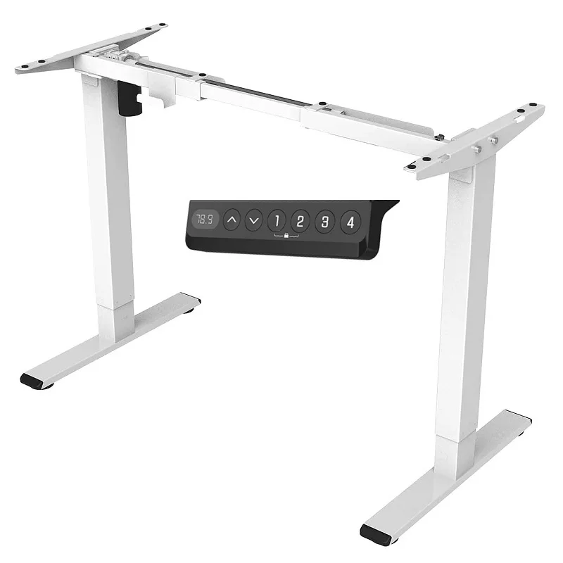 

Height Adjustable Electric Two-Stages Standing Desk Steel Heavy Frame Single Motor Lift Desk with Smart Memory Keyboard