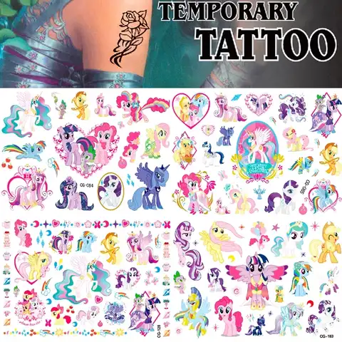 Новая волшебная временная татуировка My Little Pony Дружба это волшебная наклейка s лицо рука искусственная Татуировка наклейка милое мультяшное...