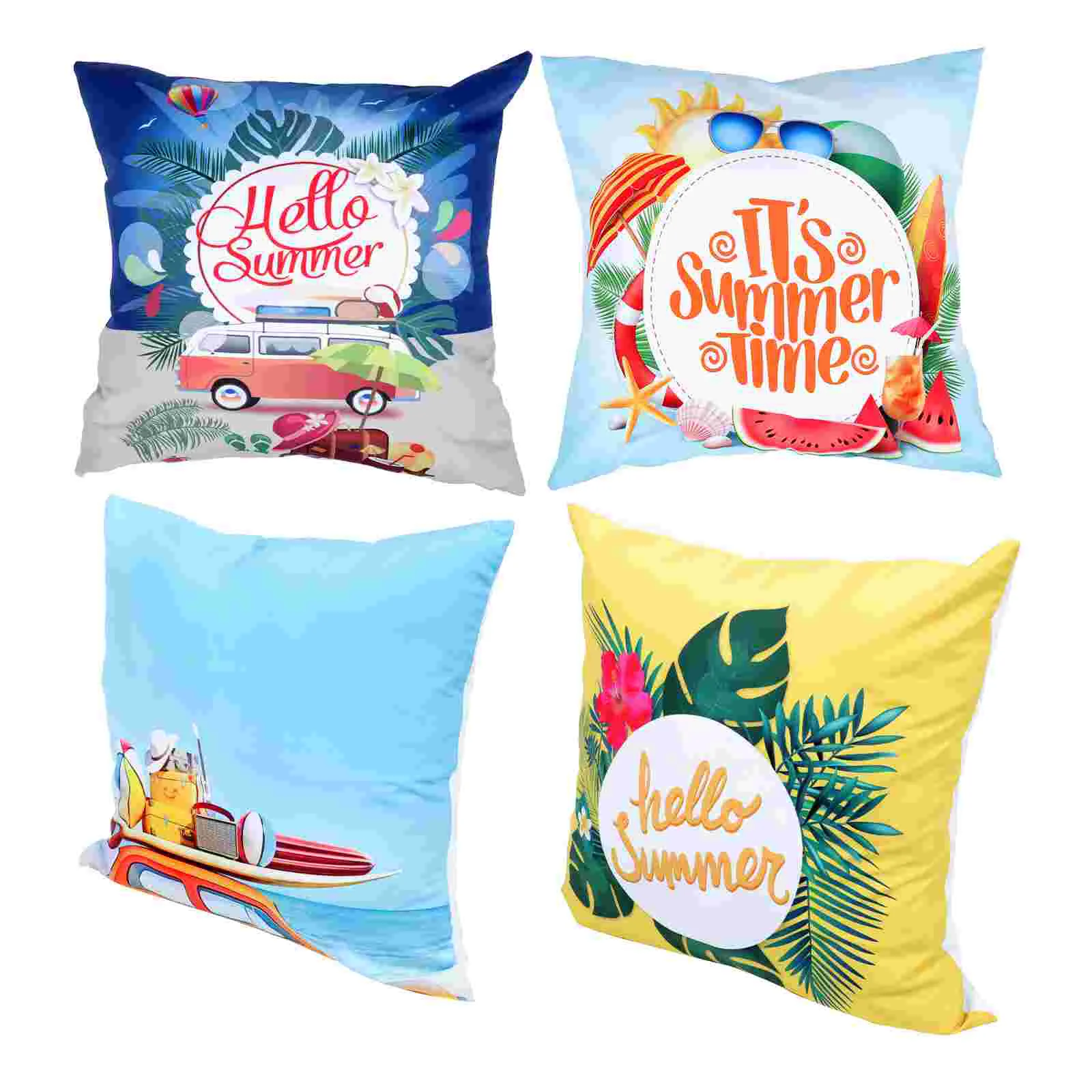

4Pcs Summer Pillow Cover Home Sofa Pillowcase Practical Leaf Pillow Cover