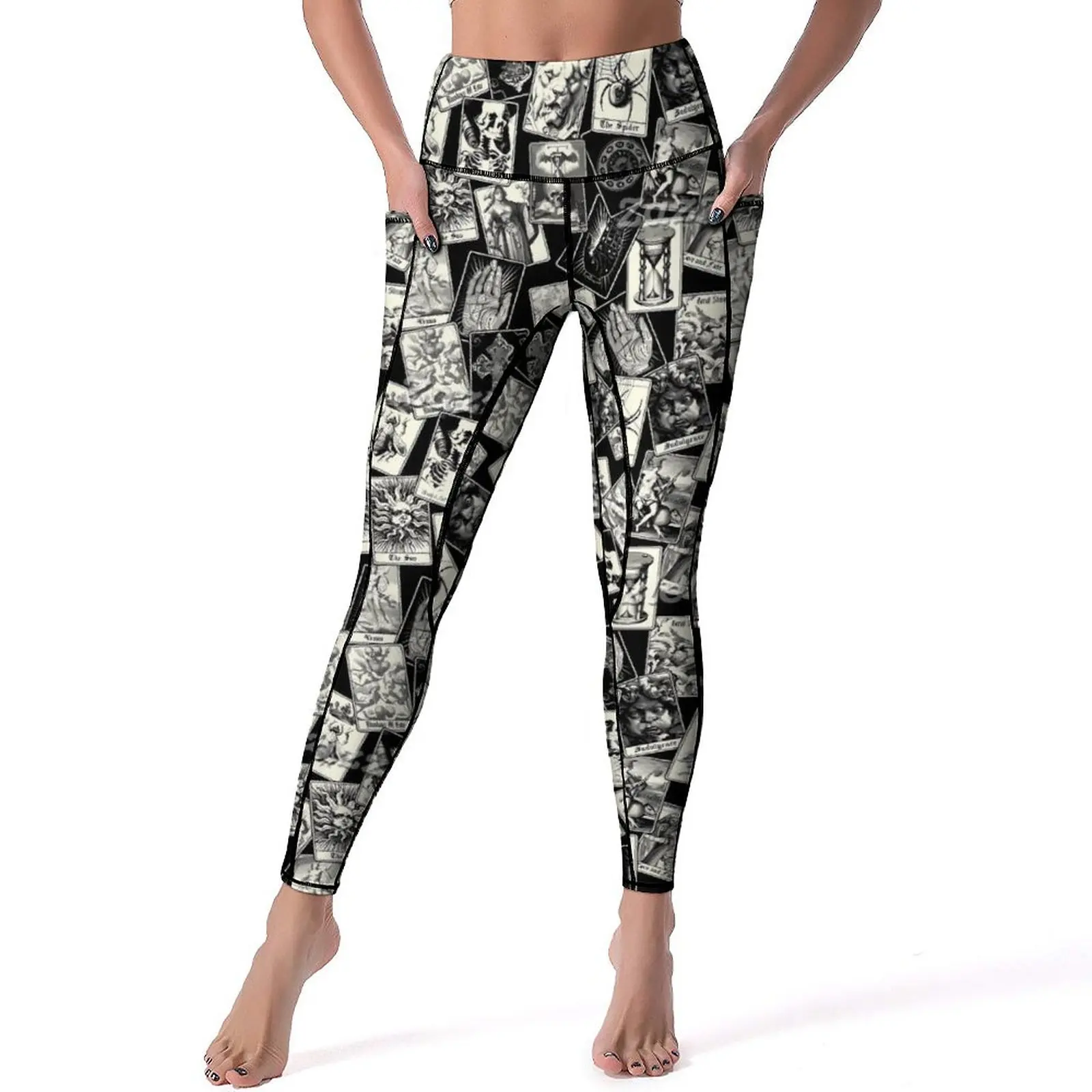 

Tarot Card Quality Leggings Witchcraft Goth Fortune Teller Workout Yoga Pants Push Up Fashion Leggins Stretchy Sport Legging
