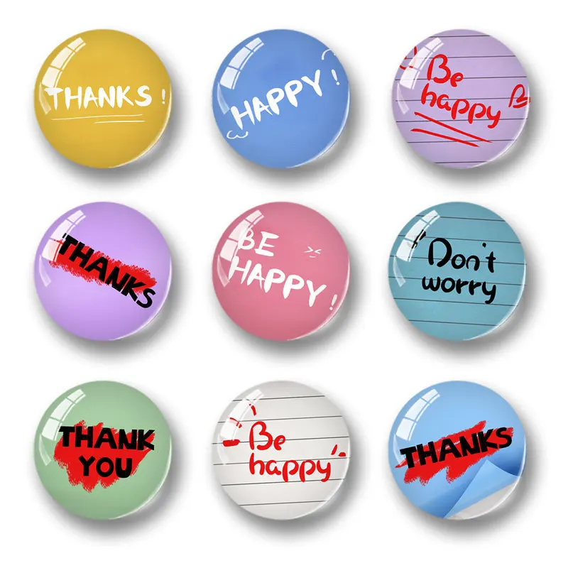 

φ3cm Creative Crystal Glass Office Blackboard Magnetic Stickers Cute English Letters Fruits Fridge Magnets Glass Cute Home Decor