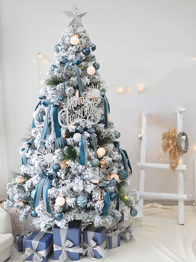 

Blue Encrypted Christmas Tree Set Large Living Room New Year Luxury Artificial Christmas Tree Set Ornaments Gift Family Outdoor