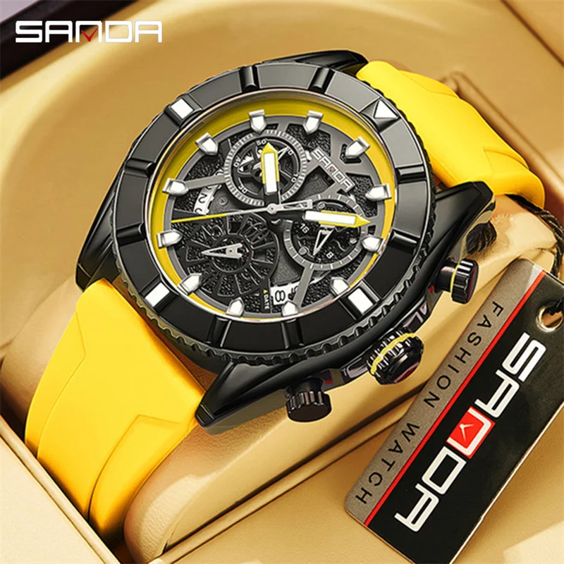 

SANDA 5309 2023 Fashion Top Brand Men's Watches 30M Waterproof Luxury Sports Quartz Wristwatch For Male Clock Relogio Masculino