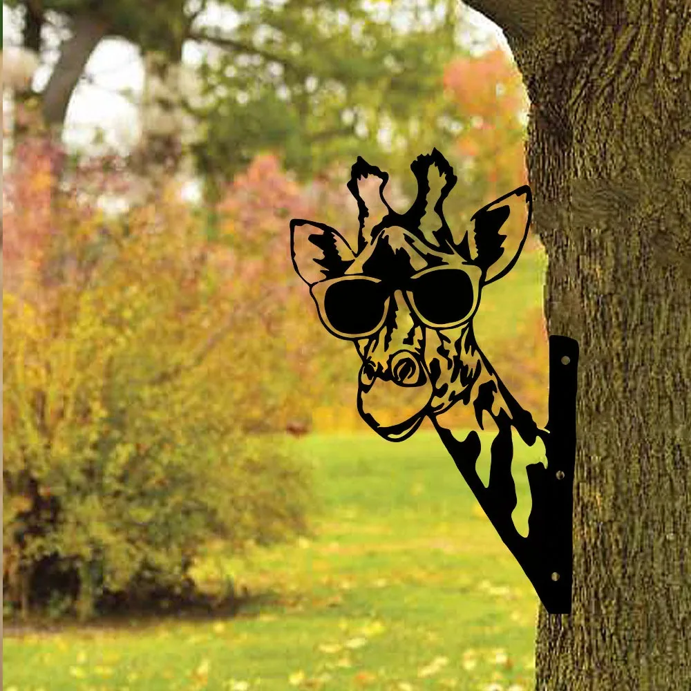 Черная Металлическая Статуя Животного Лазерная Резка Декоративный Садовый Кол