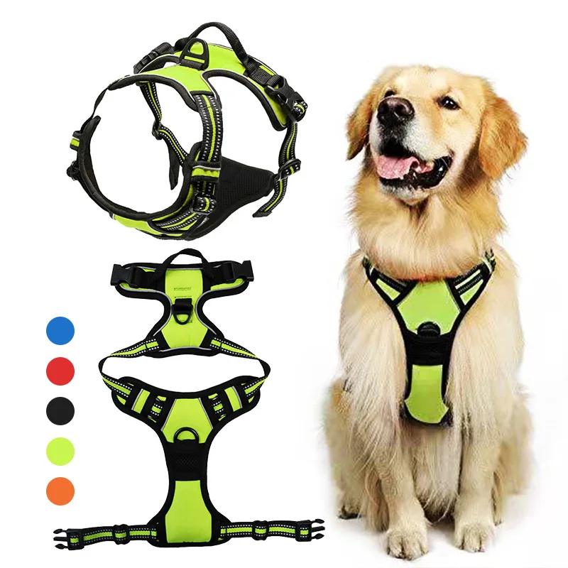 

Светоотражающая шлейка для собак, регулируемый тренировочный ошейник для собак, не тянется, для занятий спортом на открытом воздухе
