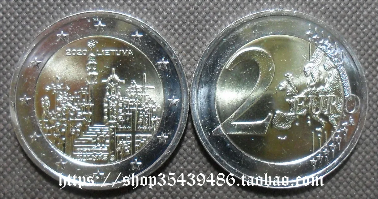 

European Republic of Lithuania 2020 Hill of Crosses 2 Euro Double Color Bimetal Commemorative Coin100% Original