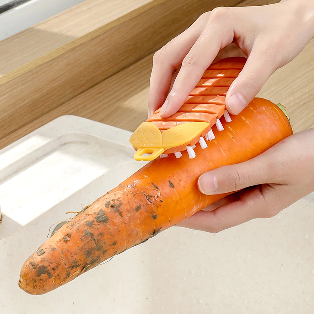 

Kitchen Vegetable Fruit Brush Cleaning Tools Bendable Versatile Carrots Potato Cleaning Brushes Home Veggie Cleaning Tool Brush