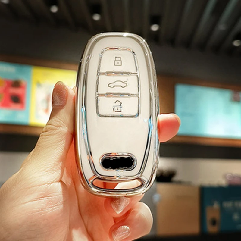 

TPU Car Remote Key Case Cover Shell Fob For Audi A1 A3 A4 A5 A6 A7 A8 Quattro Q3 Q5 Q7 S4 S5 S6 S7 S8 R8 TT Keychain Accessories