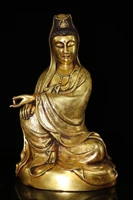16 tibetan temple collection old purple bronze gilt real gold avalokitesvara bodhisattva worship buddha town house exorcism
