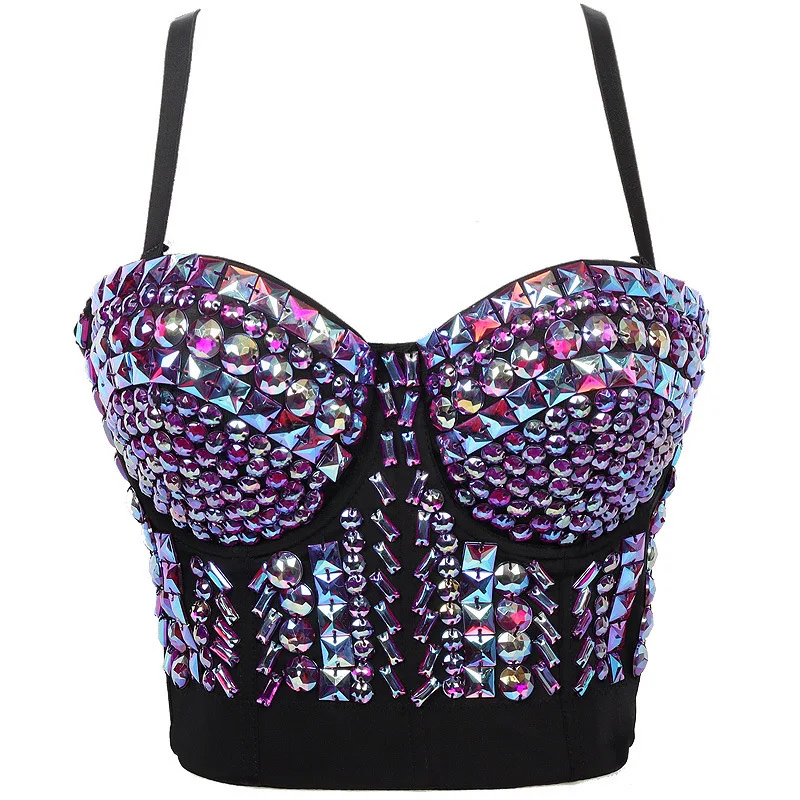 Sexy Push Up Bra Women Bras Diamond Sequined Underwear Ropa Mujer Bralette Woman Clothes Summer y2k Short Tops Ladies Corset