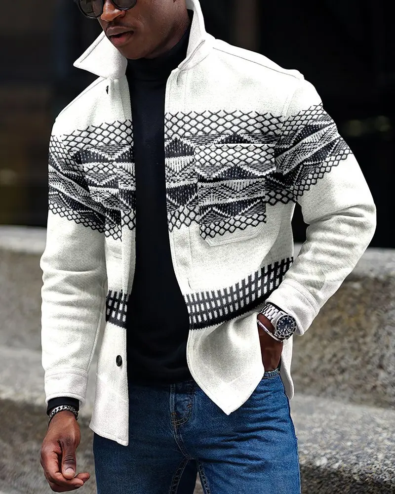 

2022 Europe and America Cross Border Amazon Independent Station Autumn New Youth Lapels Fashion Printed Jacket