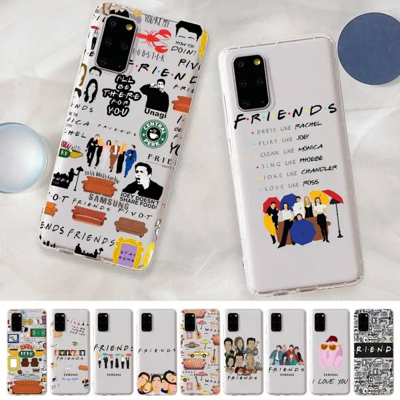 

Friends tv Show Phone Case for Samsung S20 S10 lite S21 plus for Redmi Note8 9pro for Huawei P20 Clear Case