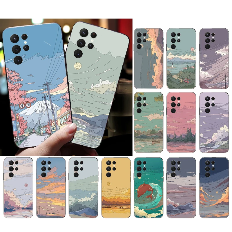 

Anime Scenery Sky Landscape Phone Case for Samsung Galaxy S23 S22 S21 S20 Ultra S20 S22 S21 S10E S20FE Note 10Plus Note20 Ultra
